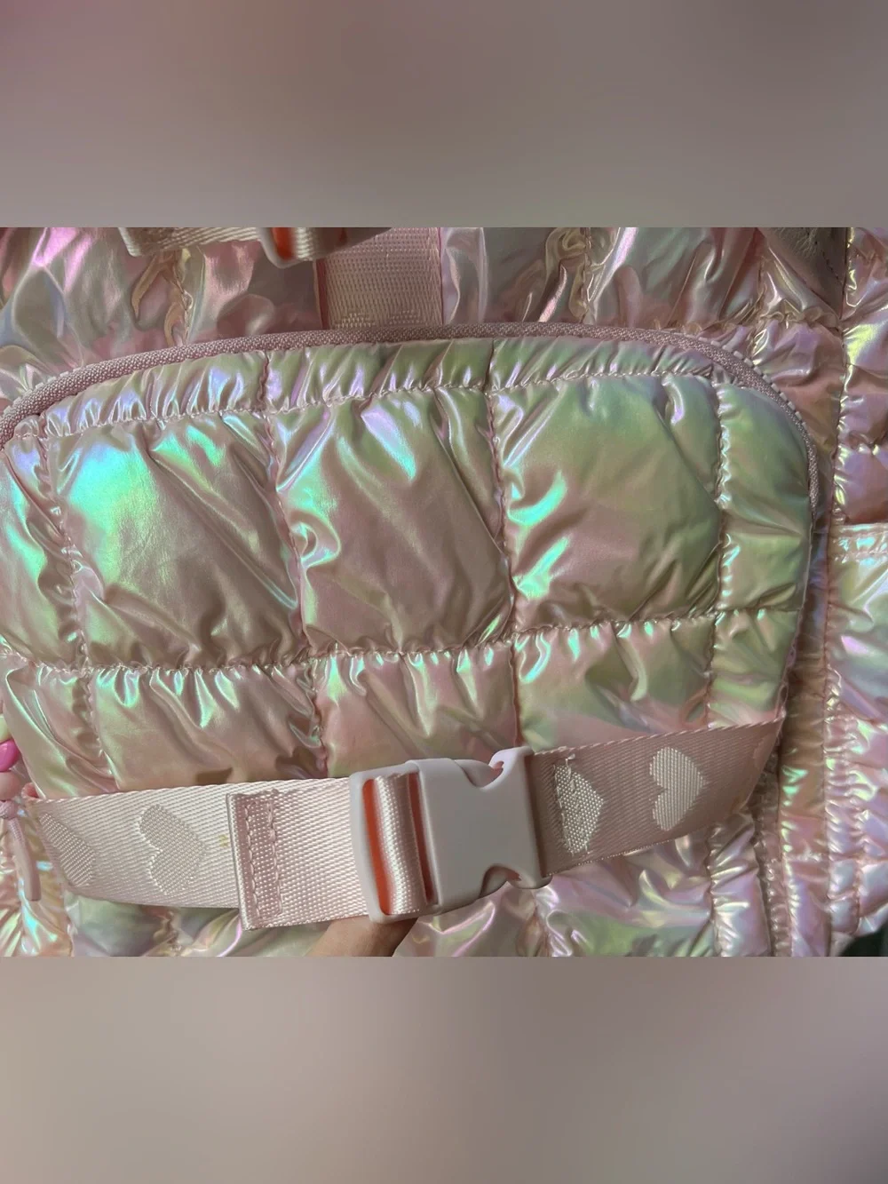 OMG NEW/Tags Kids Iridescent Pink Puffer Backpack